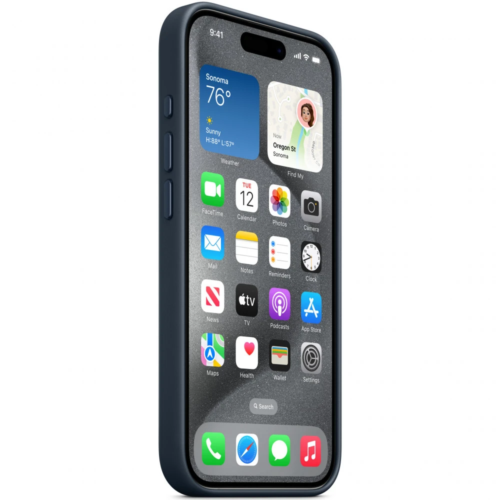 Аксессуары для смартфона Apple Чехол для iPhone 15 Pro FineWoven Case with MagSafe - Pacific Blue MT4Q3ZM/A