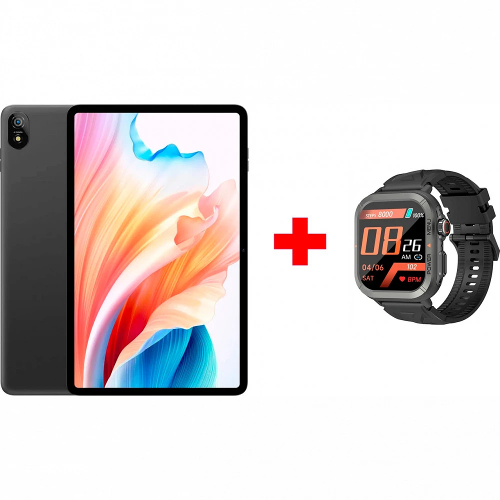 Планшет Blackview Tab 18 серый 12/256 + смарт-часы W30 черные 6931548314622+6931548314295 256 Гб, 12 Гб