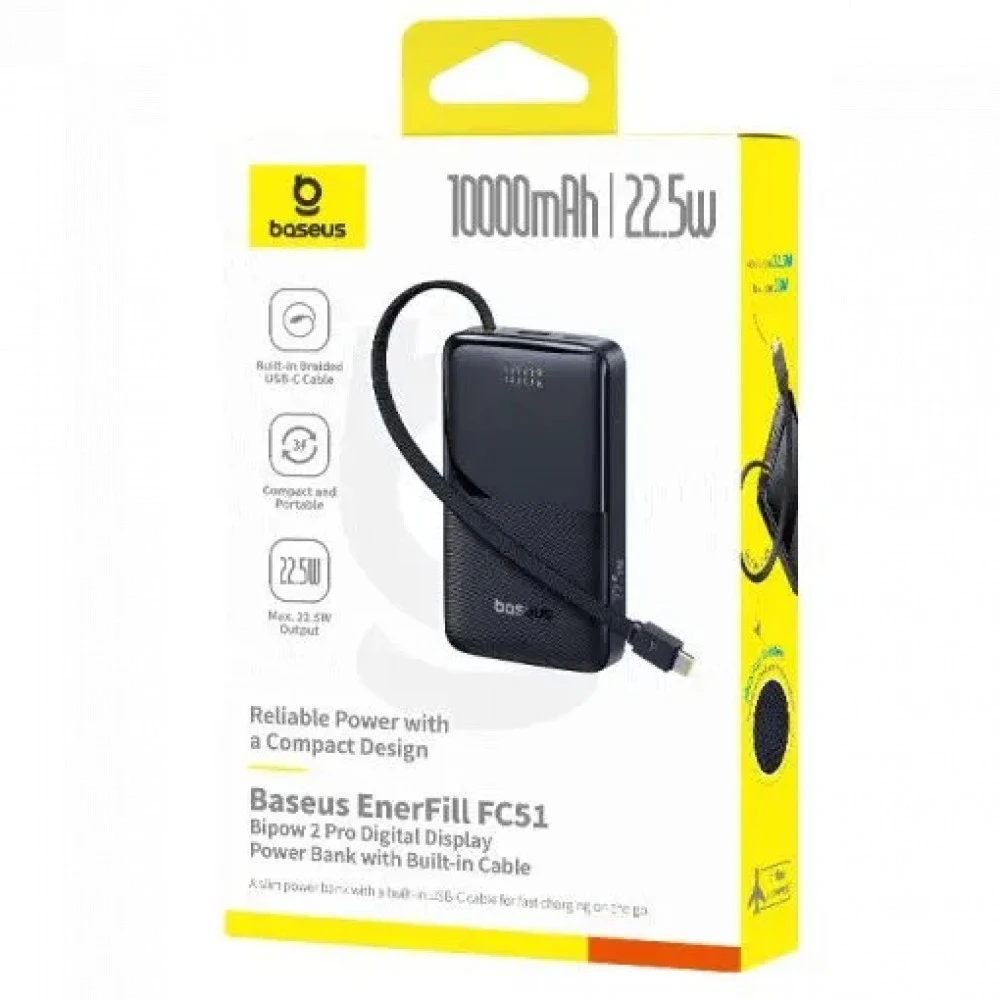 Внешний аккумулятор (Power Bank) Baseus EnerFill FC51 Bipow2 Pro 10000mAh 22.5W - Black E0027600 10000 мАч, Черный