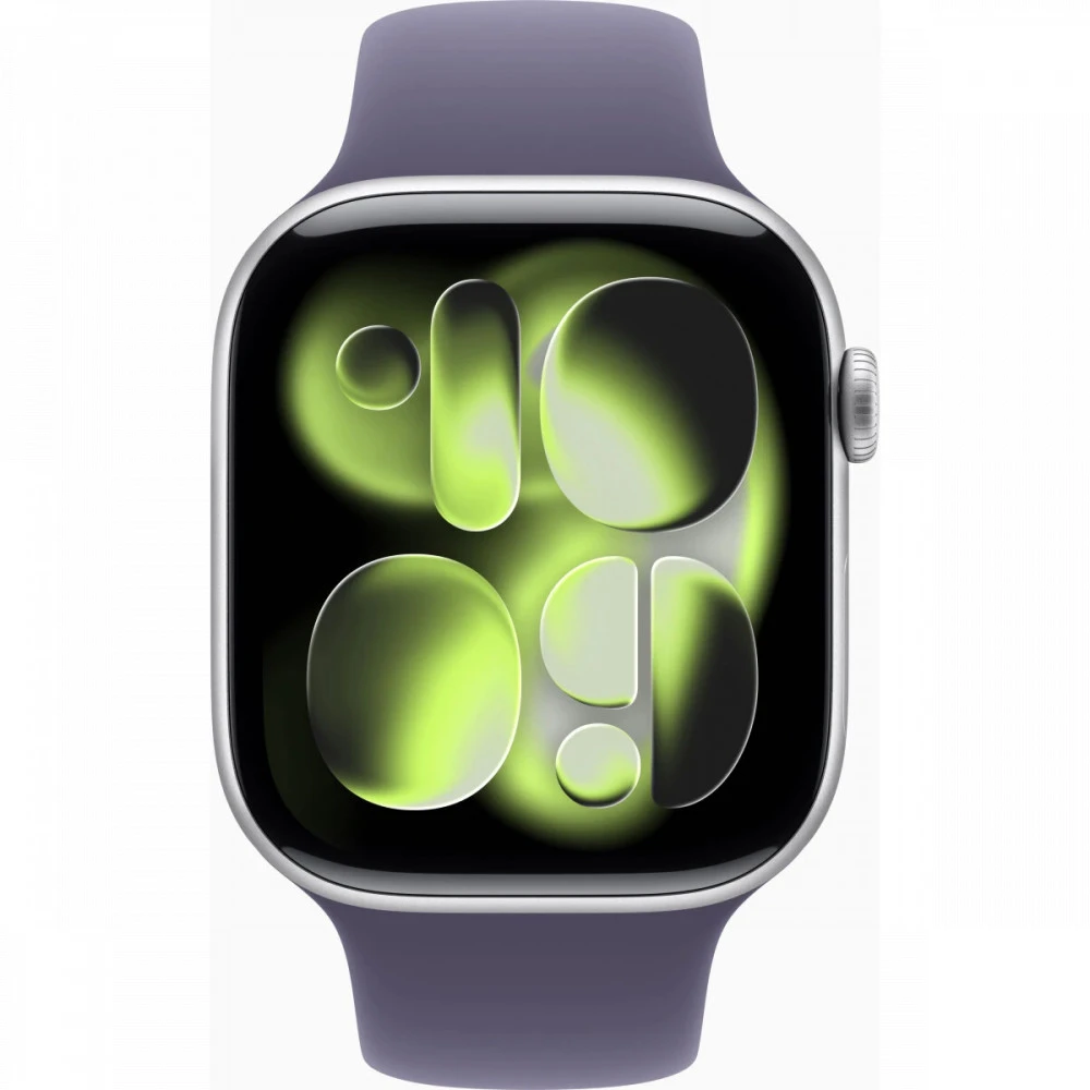 Apple Watch Series 11 46mm Silver Aluminium Case With Purple Fog Sport Band S/M MEV94X/A