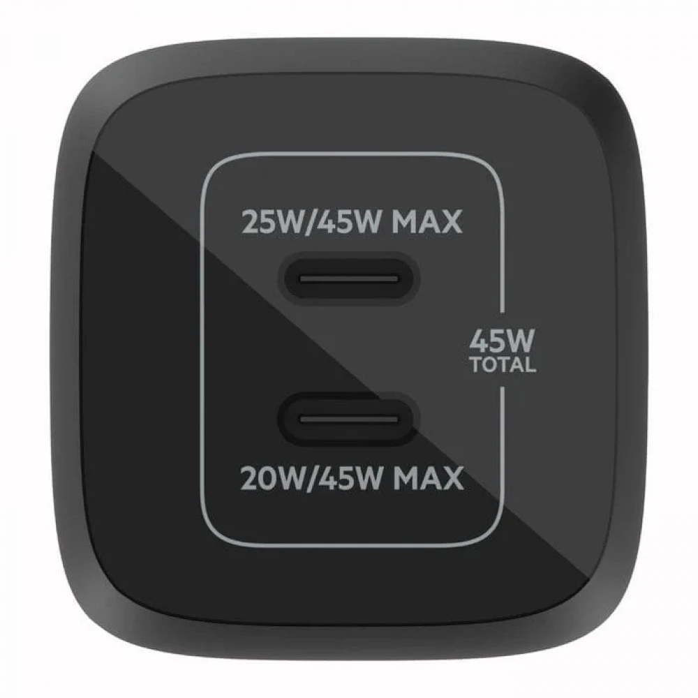 Belkin Dual USB-C GaN Charger Black WCH011vfBK 45