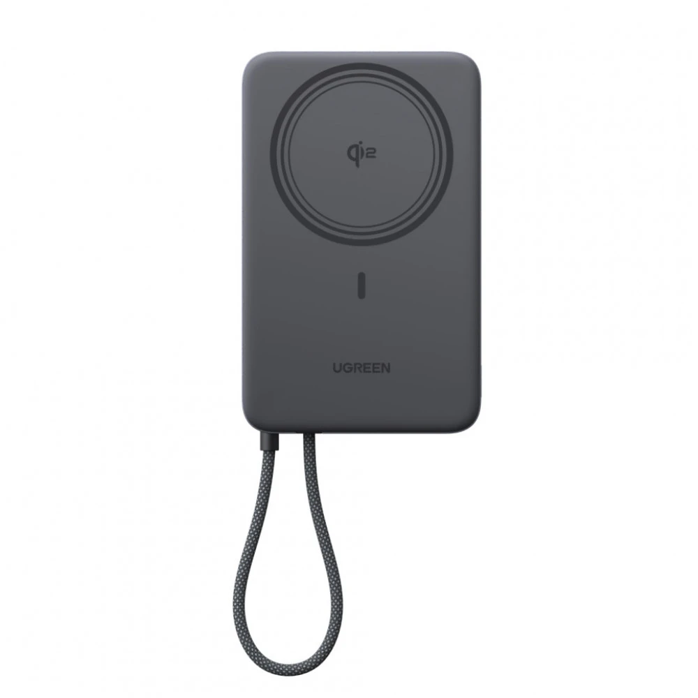 Внешний аккумулятор (Power Bank) UGREEN MagFlow Air Qi2 75983B 10000 мАч, Серый