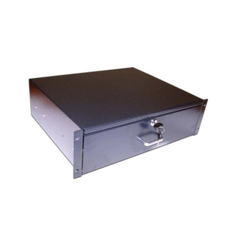 Аксессуар для серверного шкафа LANMASTER Ящик выдвижной 19", с замком, 1U, черный TWT-CB-DRW-1U