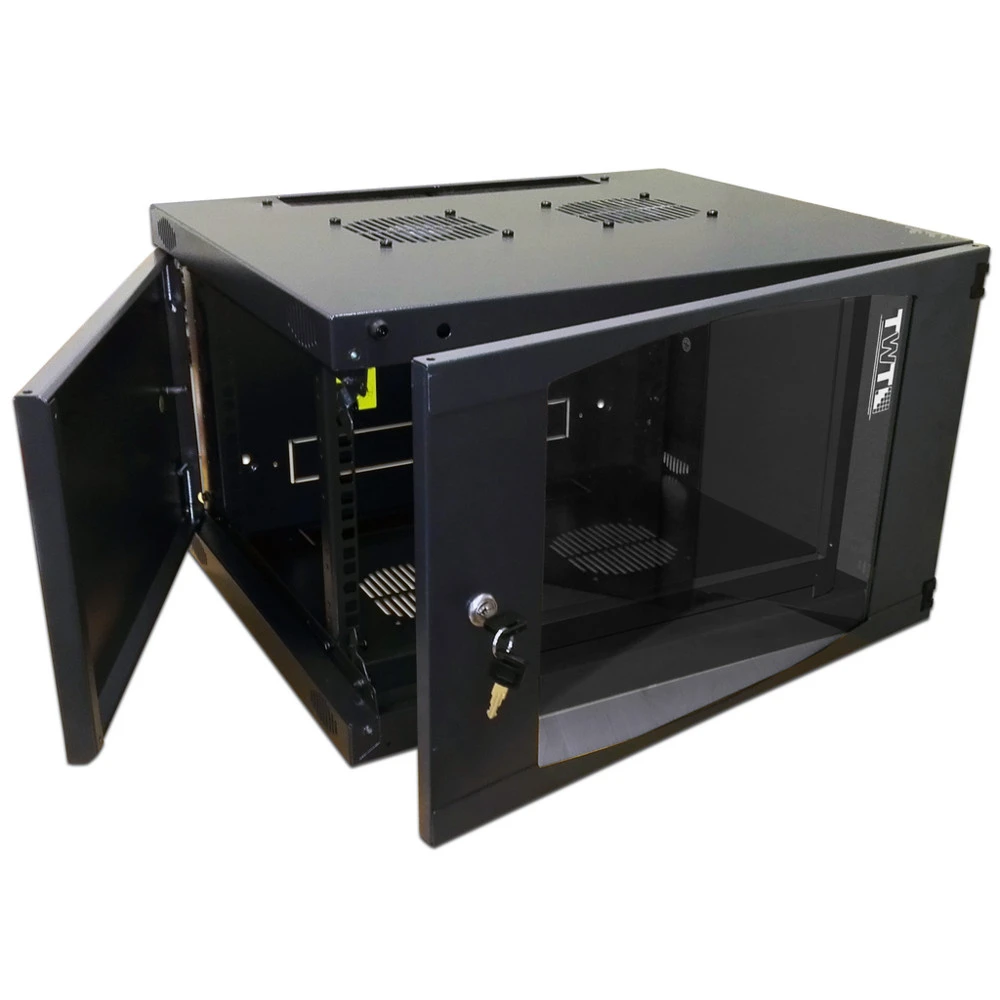 Серверный шкаф LANMASTER Шкаф настенный Next, 18U 550x600, стеклянная дверь, черный TWT-CBWNG-18U-6x6-BK