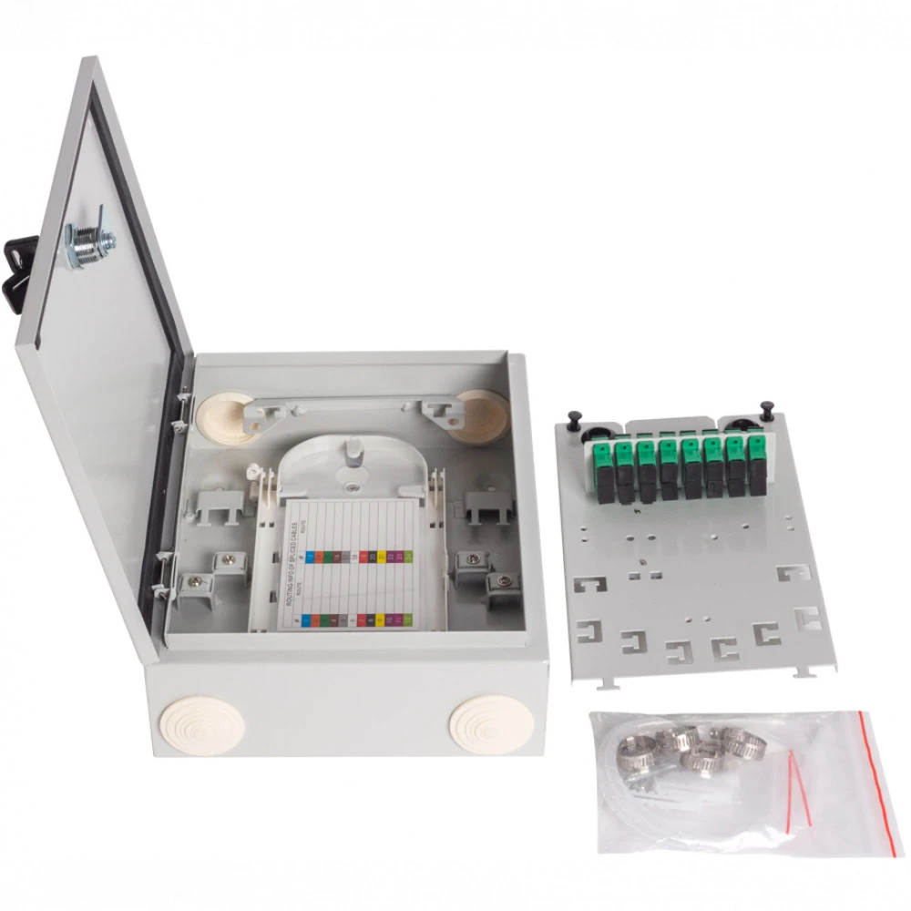 Оптический кросс А-Оптик PON Box 16 with 9pcs SC/APC SM Duplex adapter