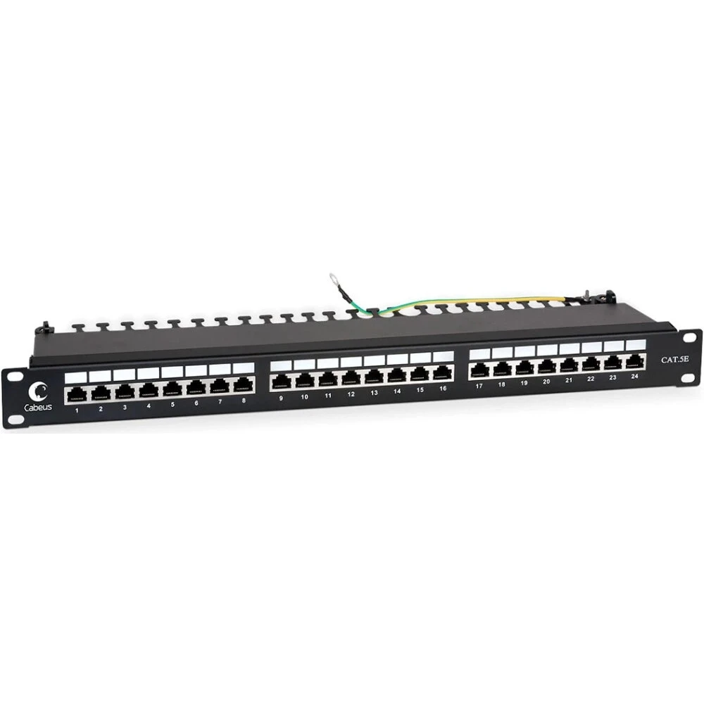Патч-панель Cabeus PL-24-Cat.5e-SH-Dual 24 порта, FTP, Cat. 5e