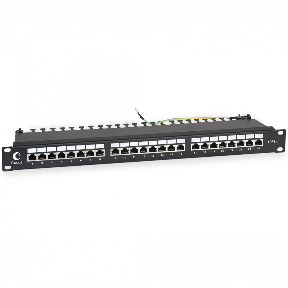 Патч-панель Cabeus PL-24-Cat.6-SH-Dual IDC Патч-панель 19" (1U), 24 порта, UTP, Cat. 6