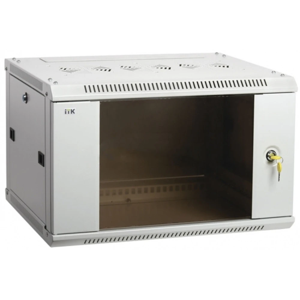 Серверный шкаф ITK LINEA W 18U 600х600 мм настен. стекл. дверь RAL7035 LWR3-18U66-GF
