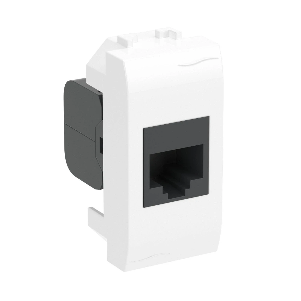 Сетевая розетка DKC Компьютерная розетка RJ45 кат.5e 76654B, Brava, белая, 1 модуль