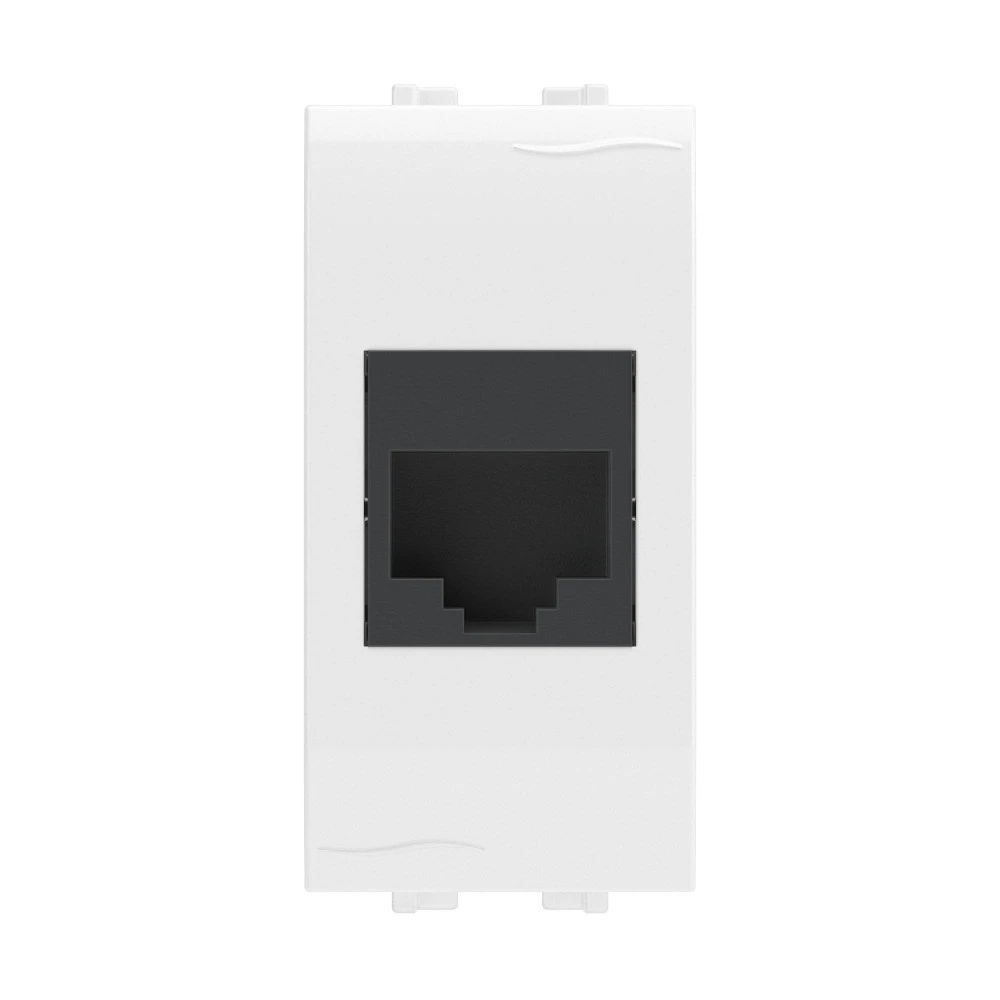 Сетевая розетка DKC Компьютерная розетка RJ45 кат.5e 76654B, Brava, белая, 1 модуль