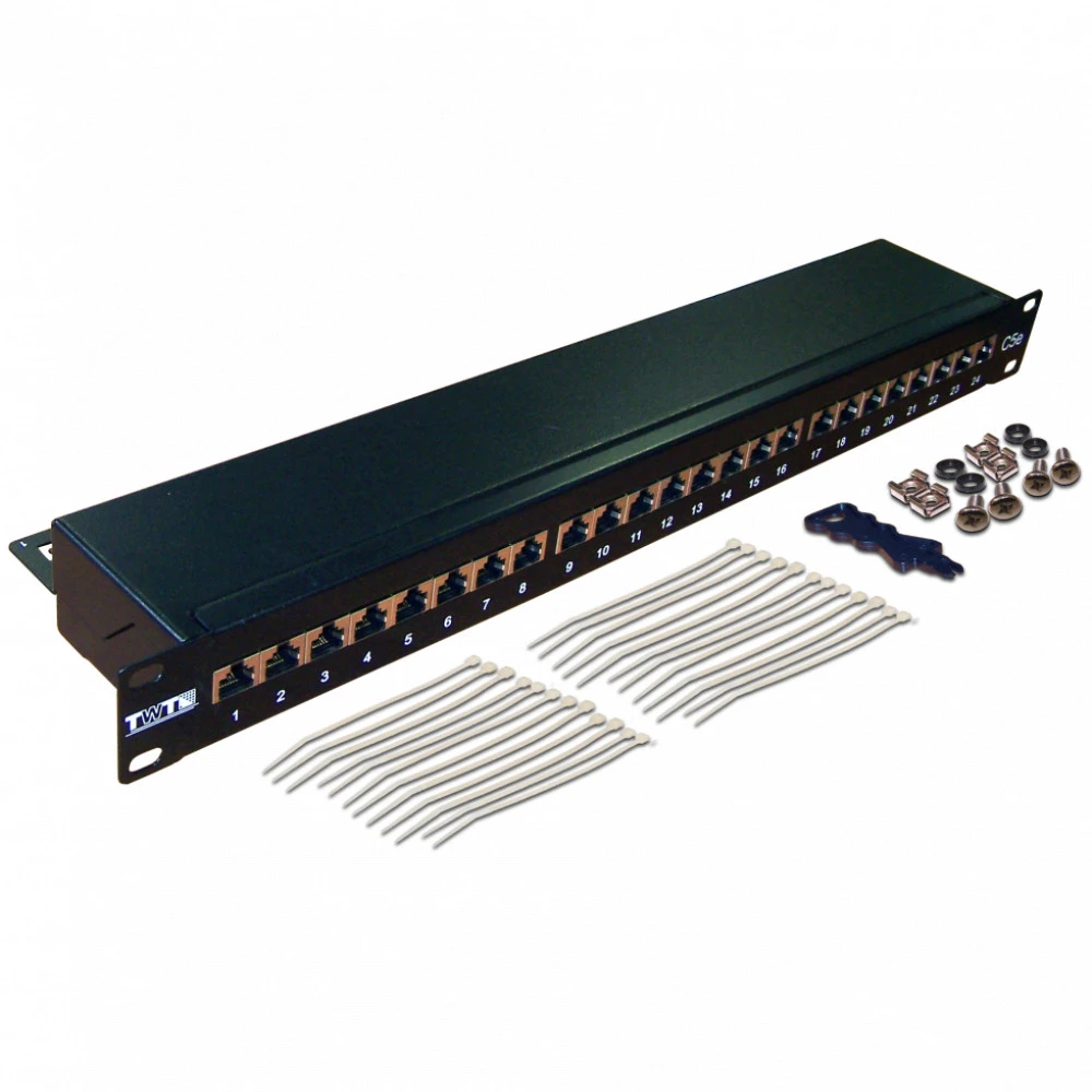 Патч-панель LANMASTER TWT-PP24STP 24 порта, STP, Cat. 5e