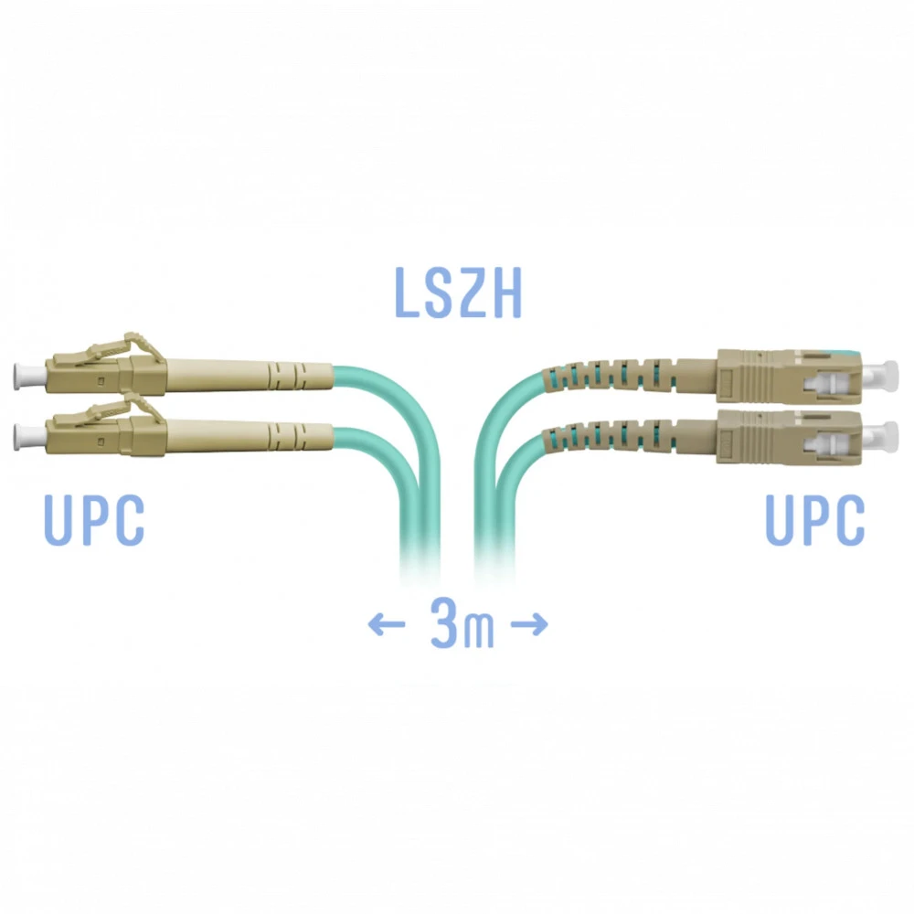 Оптический патч-корд SNR SNR-PC-LC/UPC-SC/UPC-MM-DPX-3m