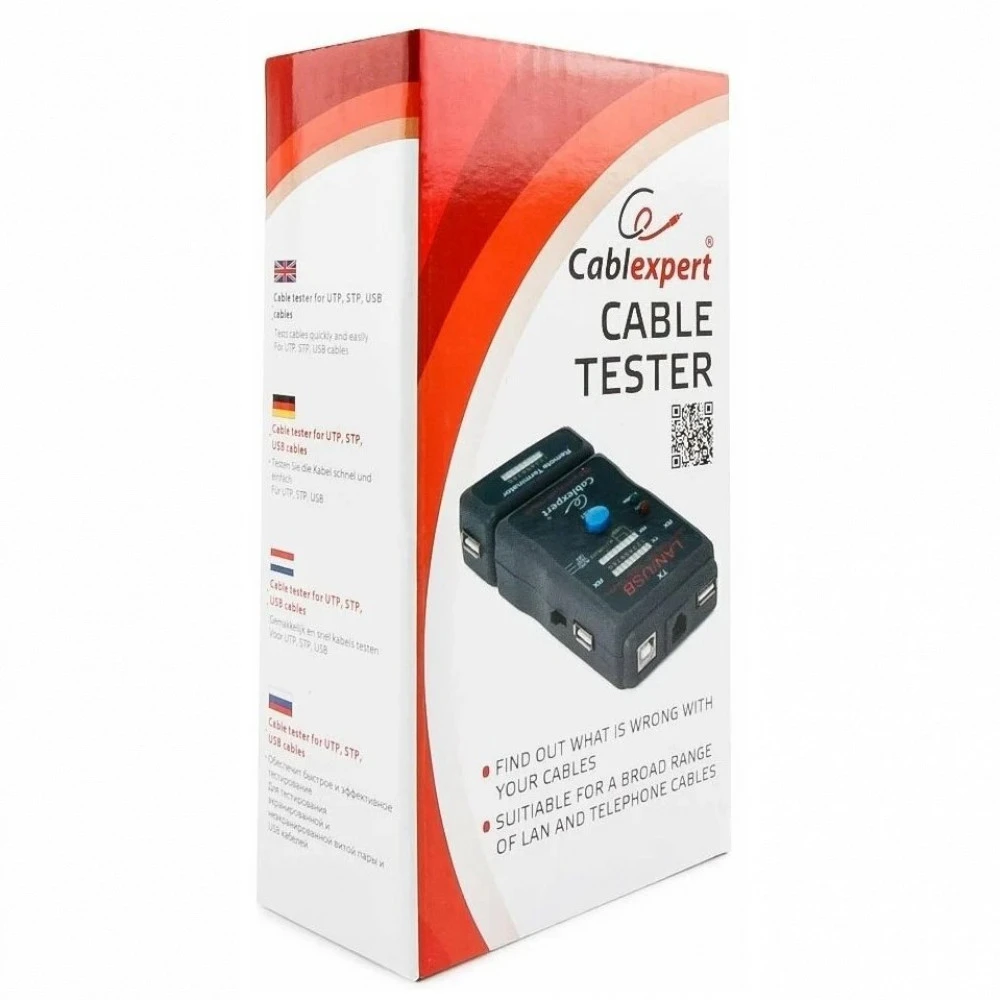Инструмент для монтажа СКС Cablexpert Тестер LAN NCT-2