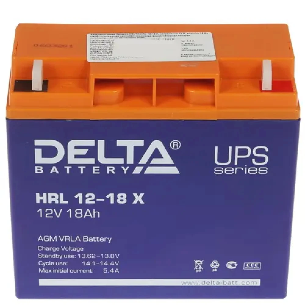 Сменные аккумуляторы АКБ для ИБП Delta Battery HRL 12-18 X 12 В