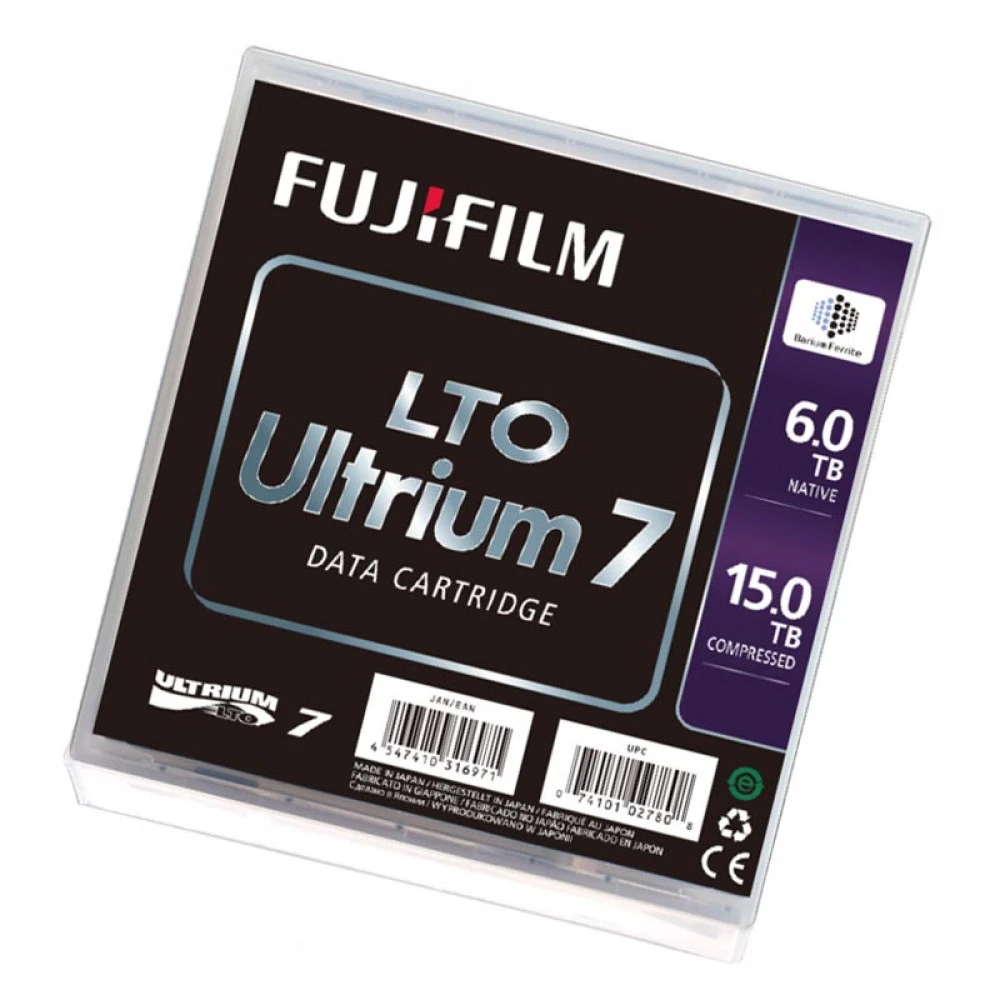 Ленточный носитель информации FUJIFILM LTO-7 6000/15000ГБ labeled 1-pack, 18545/16456574 LTO-7, 1 шт, С наклейками