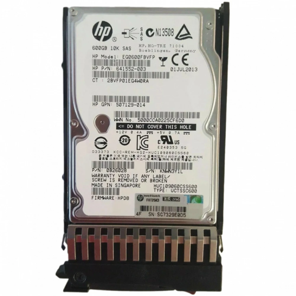 Опция для системы хранения данных СХД HP MSA 600GB 6G SAS 10K SFF DP HDD C8S58A Диск для СХД