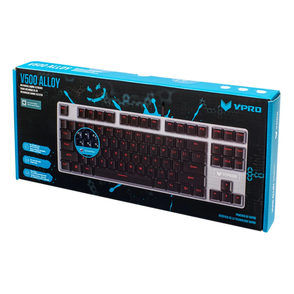 Клавиатура Rapoo V500 Alloy Проводная, USB
