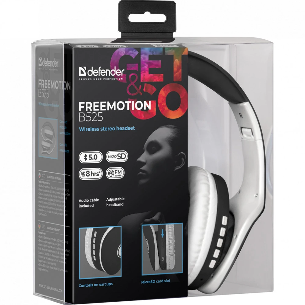 Наушники Defender FreeMotion B525 Black-White 63525