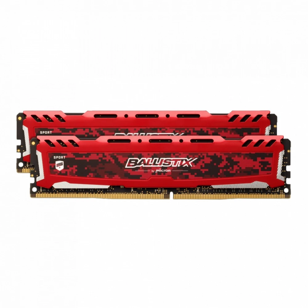 ОЗУ Crucial Ballistix Sport LT Red BLS2K8G4D32AESEK DIMM, DDR4, 16 Гб (2 х 8 Гб), 3200 МГц
