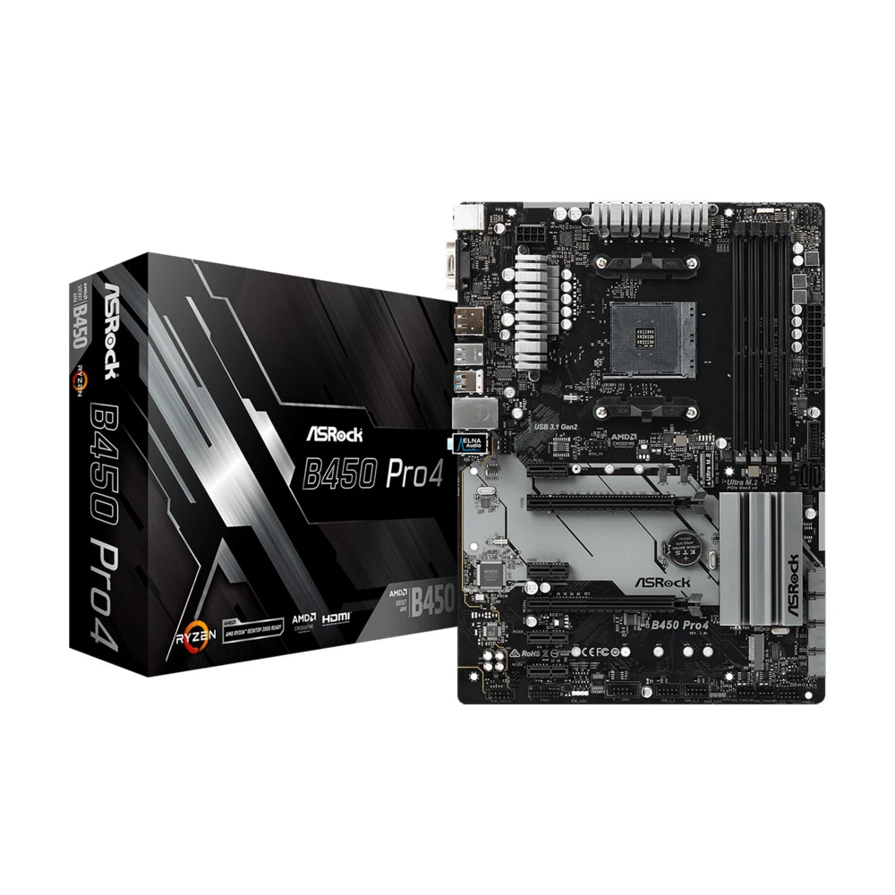 Материнская плата ASRock B450 Pro4 B450 PRO4 ATX, AMD AM4