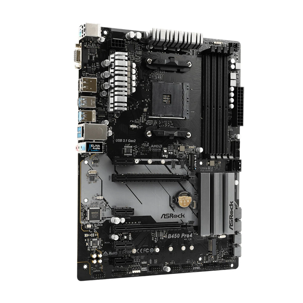 Материнская плата ASRock B450 Pro4 B450 PRO4 ATX, AMD AM4
