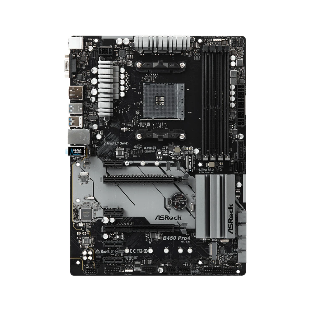 Материнская плата ASRock B450 Pro4 B450 PRO4 ATX, AMD AM4
