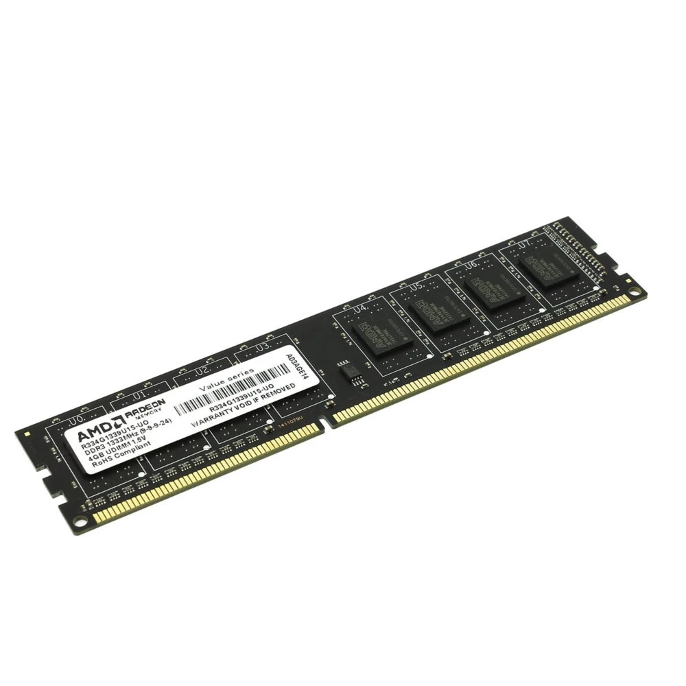 ОЗУ AMD DDR3 4Gb 1333MHz R334G1339U1S-UO DIMM, DDR3, 4 Гб, 1333 МГц