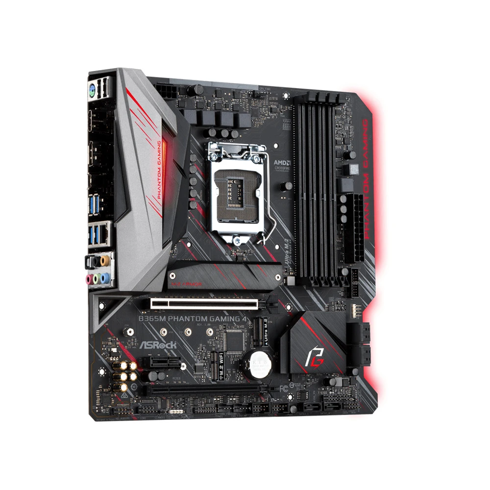 Материнская плата ASRock B365M Phantom Gaming 4 B365M PHANTOM GAMING 4 Micro-ATX, LGA 1151