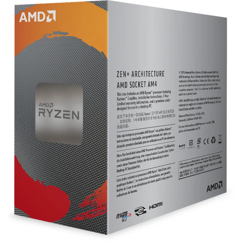 Процессор AMD Ryzen 3 3200G YD3200C5FHBOX 3.2 ГГц, 4 МБ, BOX