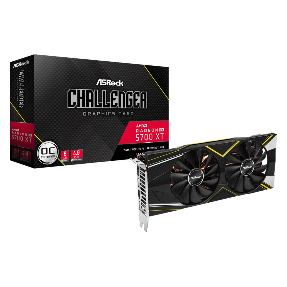 Видеокарта ASRock Radeon RX 5700 XT Challenger D 8G OC RX5700XT CLD 8GO 8 ГБ
