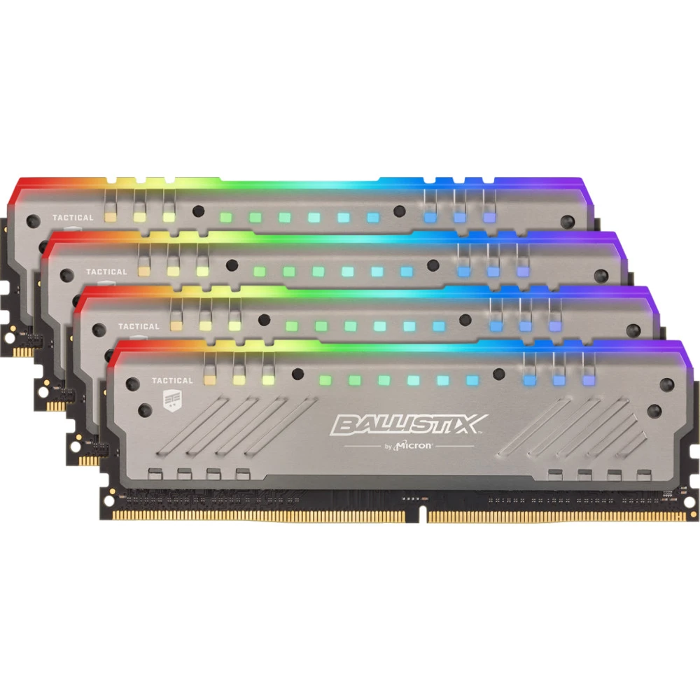 ОЗУ Crucial Ballistix Tactical Tracer RGB 32Gb kit (4x8Gb) BLT4K8G4D30AET4K DIMM, DDR4, 32 Гб (4 х 8 Гб), 3000 МГц