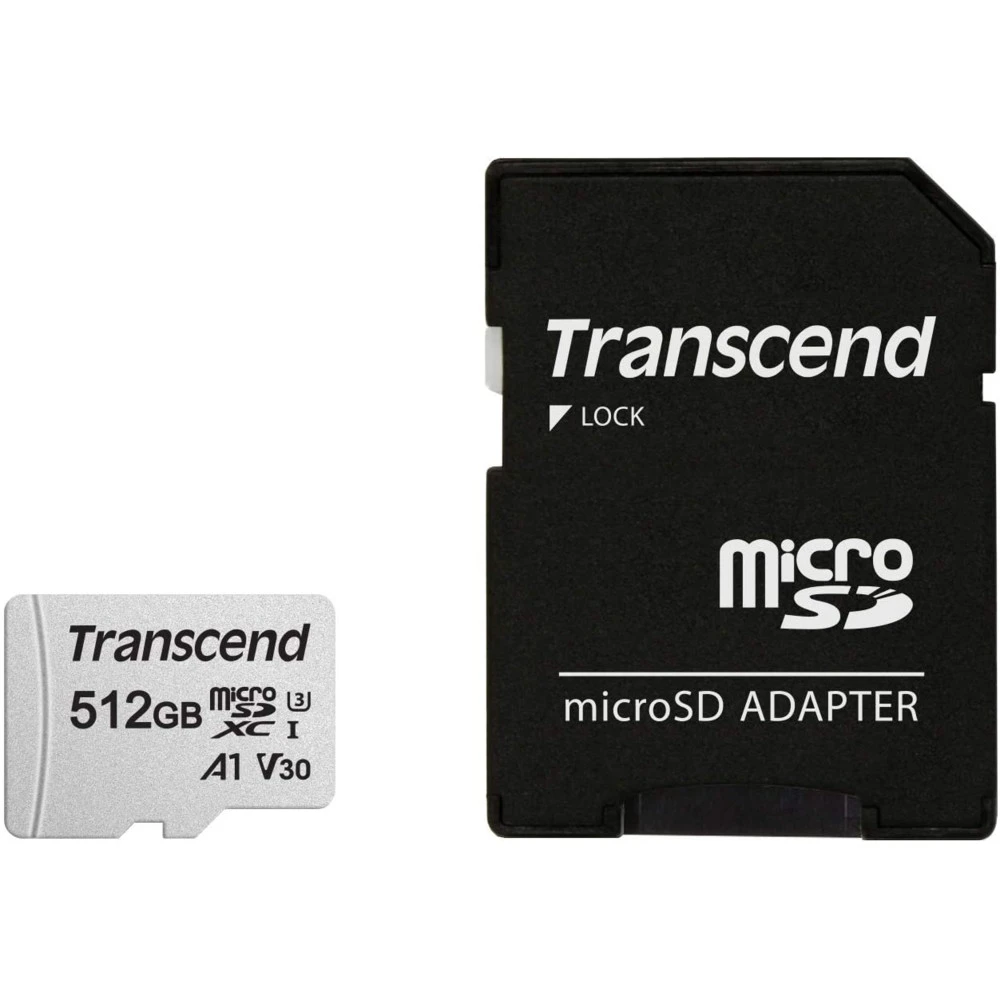 Флеш (Flash) карты Transcend 300S + adapter TS512GUSD300S-A 512 ГБ