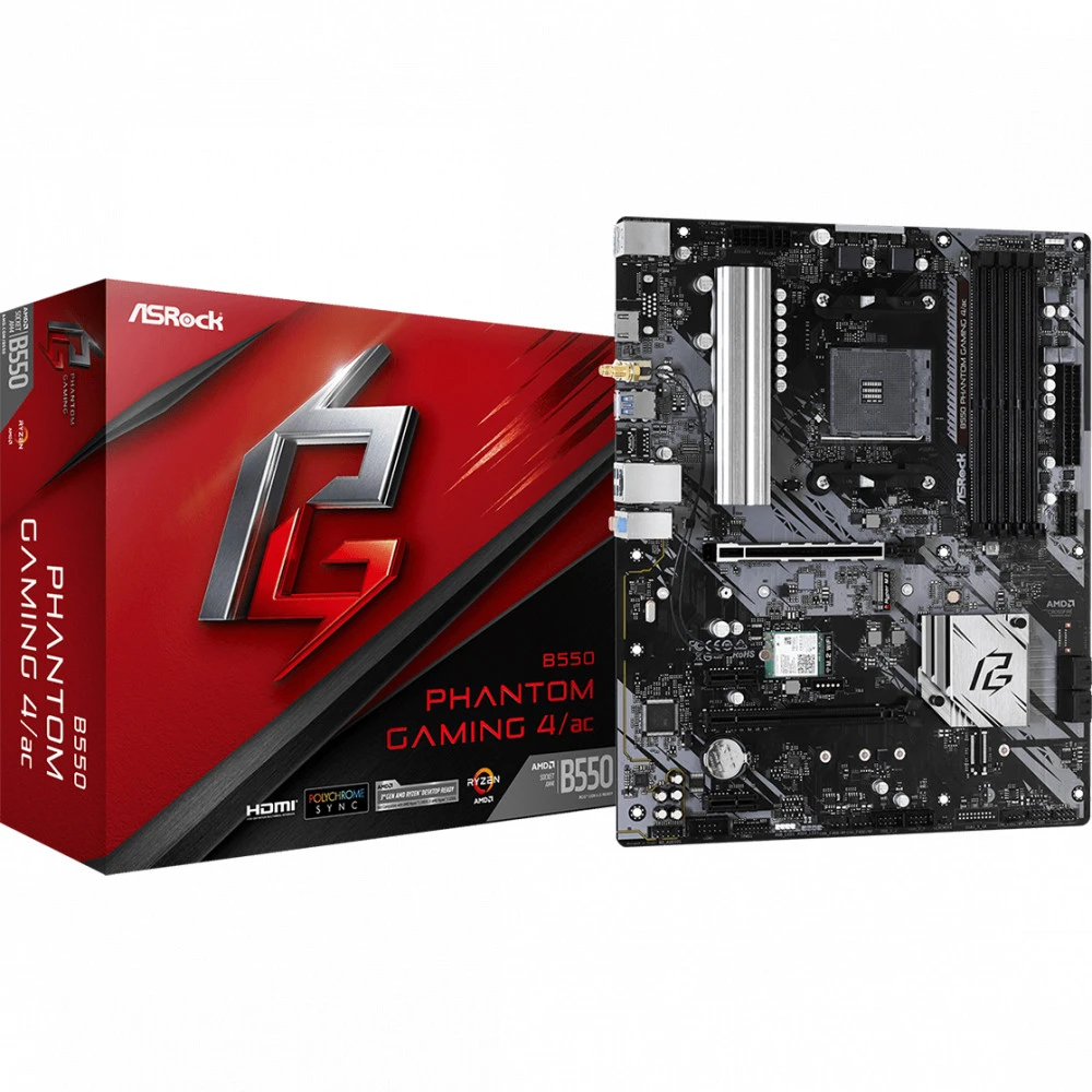 Материнская плата ASRock B550 PHANTOM GAMING 4/AC ATX, AMD AM4