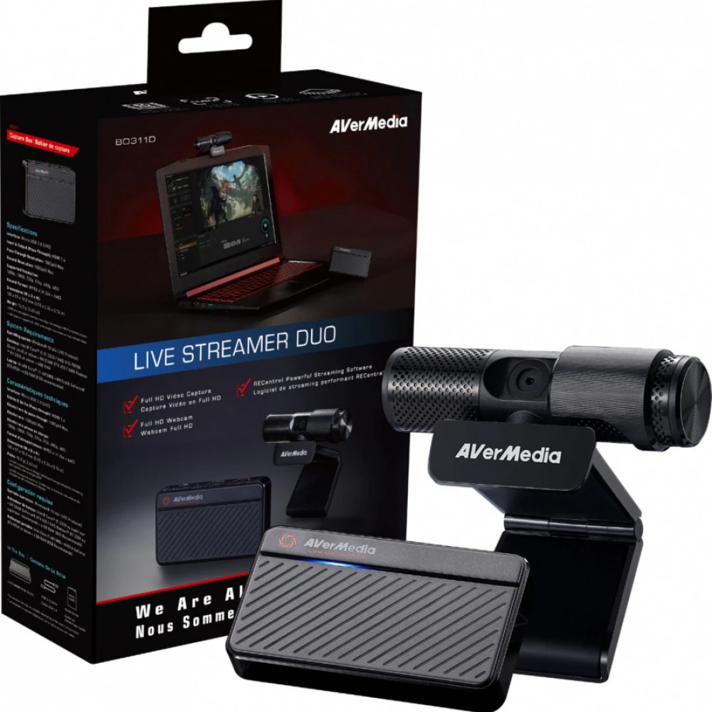 Аксессуар для ПК и Ноутбука AverMedia Набор для стримов Live Streamer Duo BO311D плата захвата GC311 веб-камера PW313