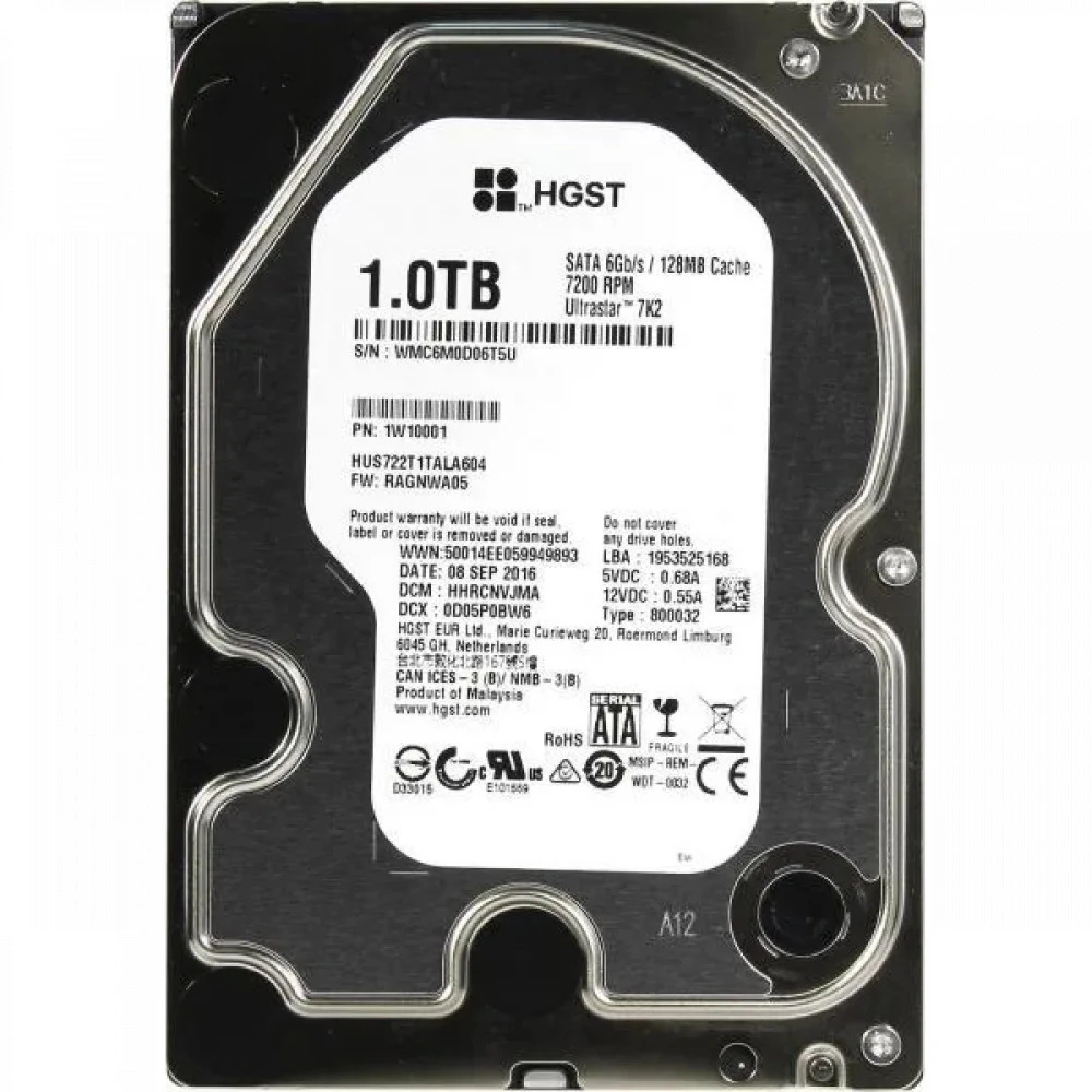 Серверный жесткий диск HGST Ultrastar 7K2 HUS722T1TALA604