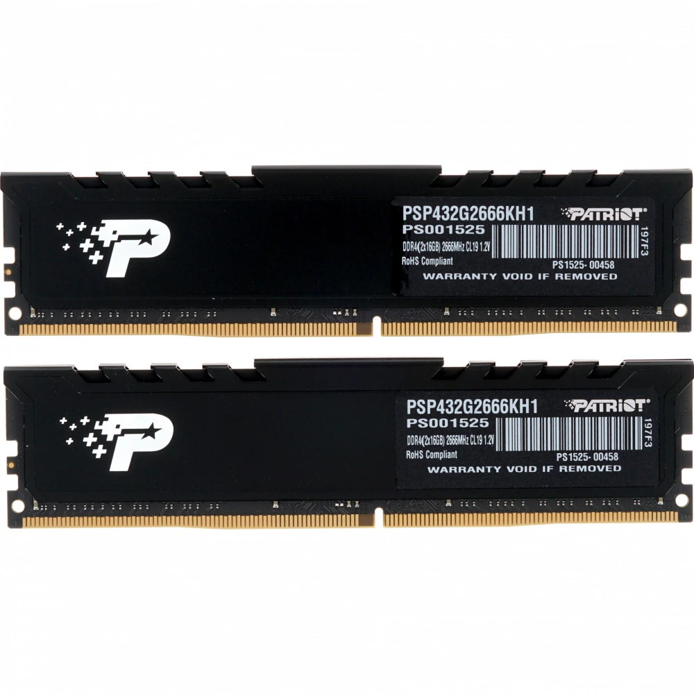 ОЗУ Patriot Signature Premium PSP432G2666KH1 DIMM, DDR4, 32 Гб (2 х 16 Гб), 2666 МГц