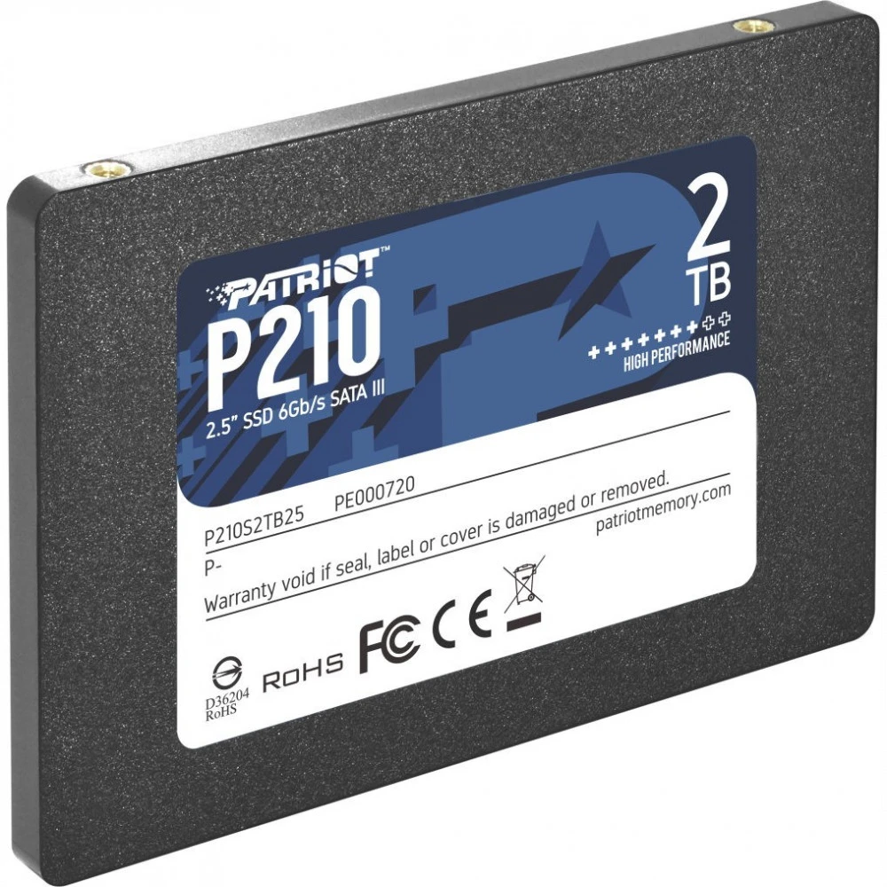 Жесткий диск Patriot P210 P210S2TB25 SSD (твердотельные), 2 ТБ, 2.5 дюйма, SATA