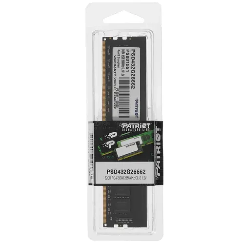 ОЗУ Patriot Signature Line PSD432G26662 DIMM, DDR4, 32 Гб, 2666 МГц