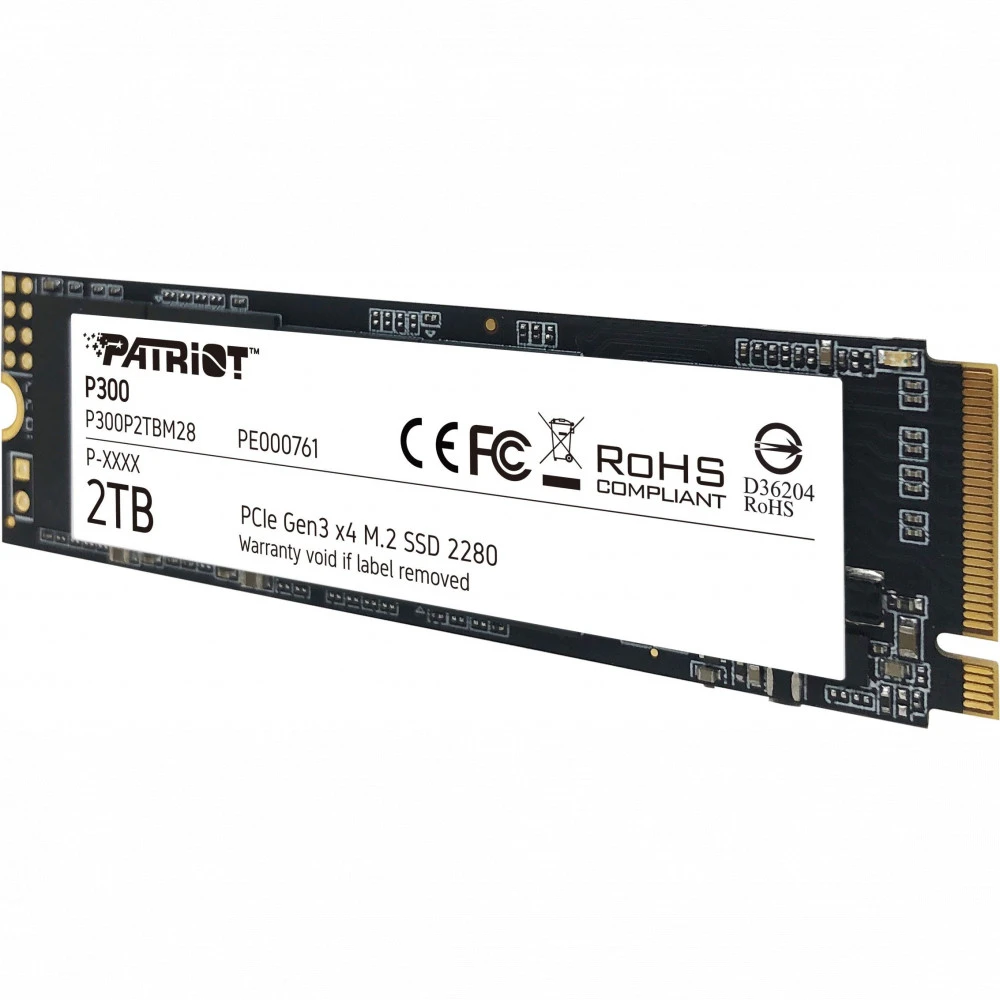 Жесткий диск Patriot P300 P300P2TBM28 SSD (твердотельные), 2 ТБ, M.2, PCIe