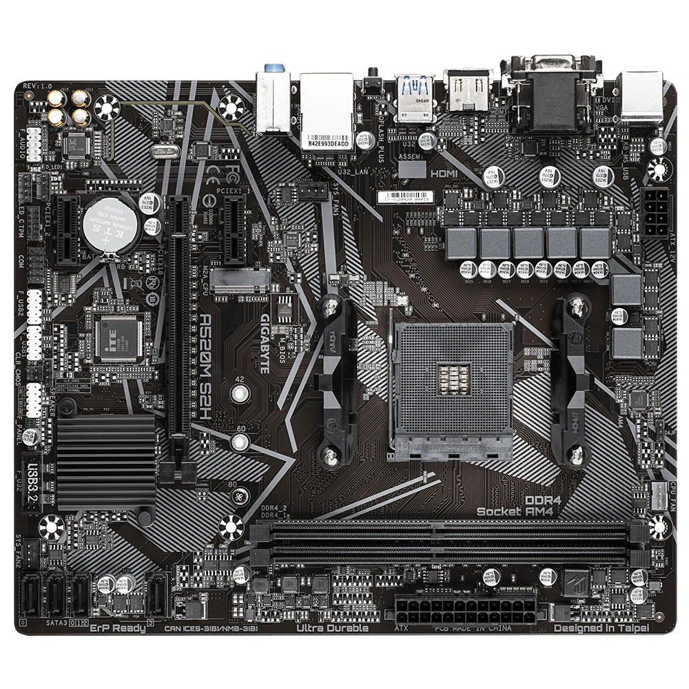 Материнская плата Gigabyte A520M S2H Micro-ATX, AMD AM4