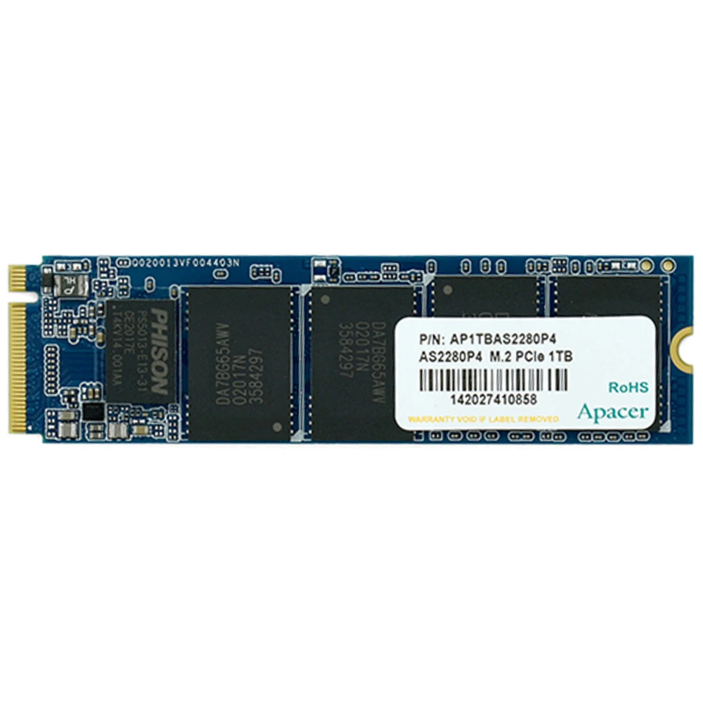 Жесткий диск Apacer AS2280P4 AP1TBAS2280P4-1 SSD (твердотельные), 1 ТБ, M.2, PCIe