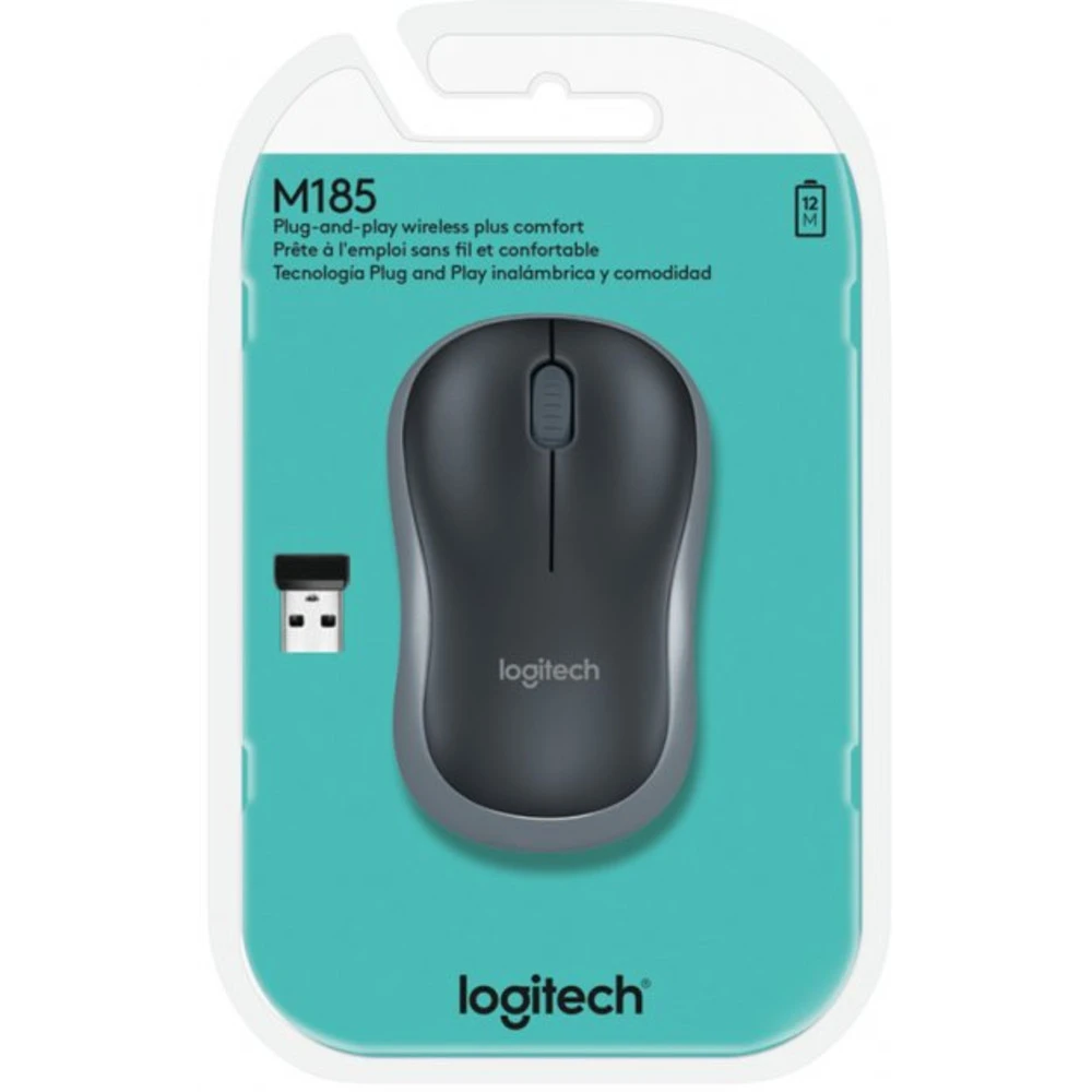 Мышь Logitech Wireless Mouse M185 Dark Grey 910-002238