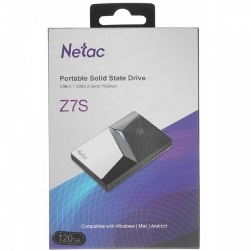 Внешние накопители Netac Z7S NT01Z7S-120G-32BK 120 ГБ, Разъём USB Type-C