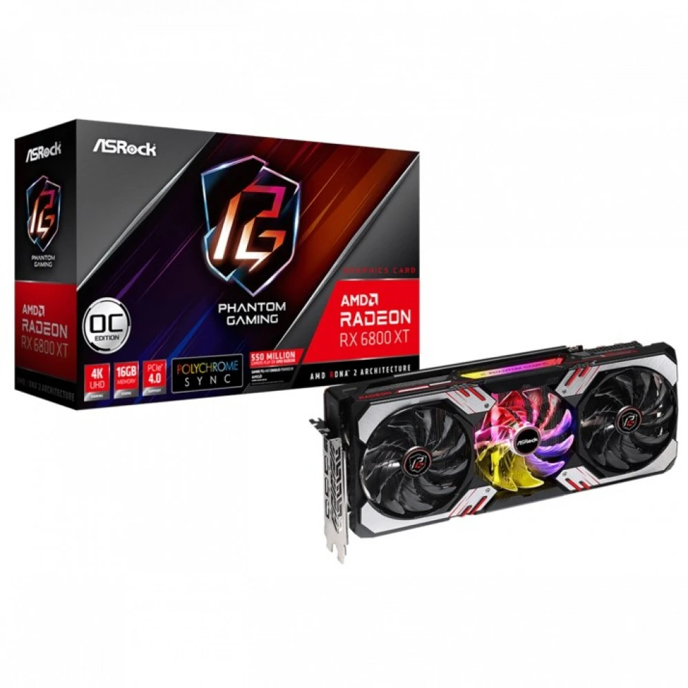 Видеокарта ASRock Radeon RX 6800 XT RX6800XT PGD 16GO 16 ГБ