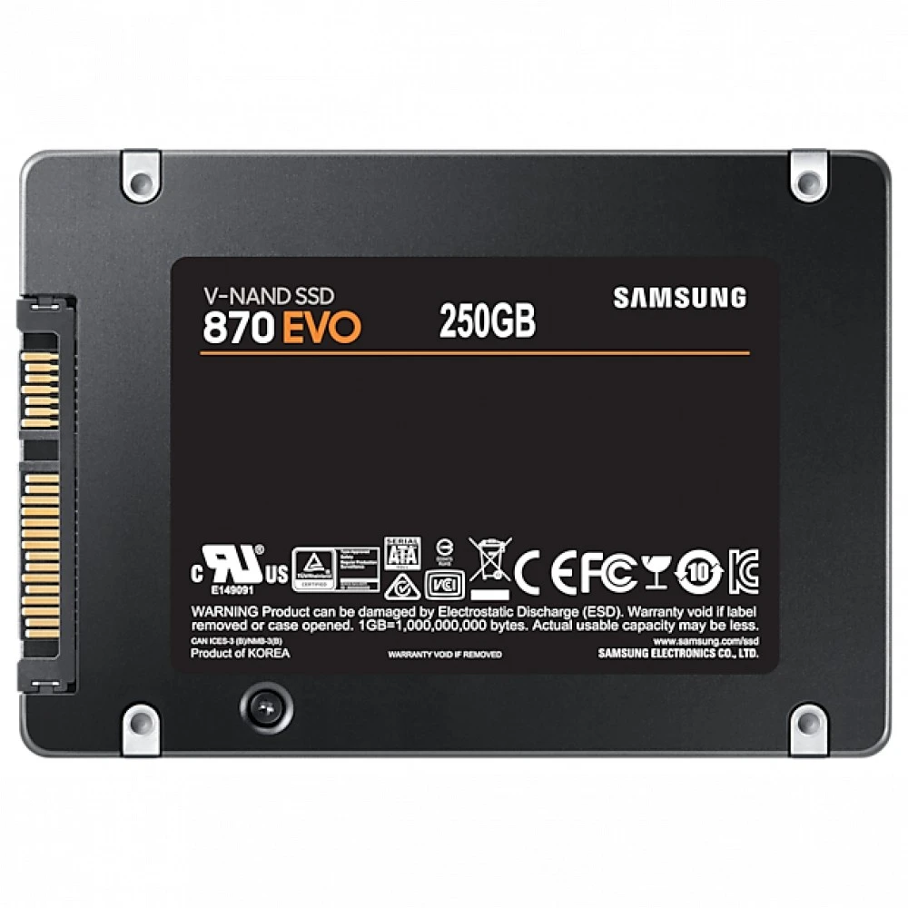 Жесткий диск Samsung 870 EVO Client SSD 250 ГБ MZ-77E250BW SSD (твердотельные), 250 ГБ, 2.5 дюйма, SATA