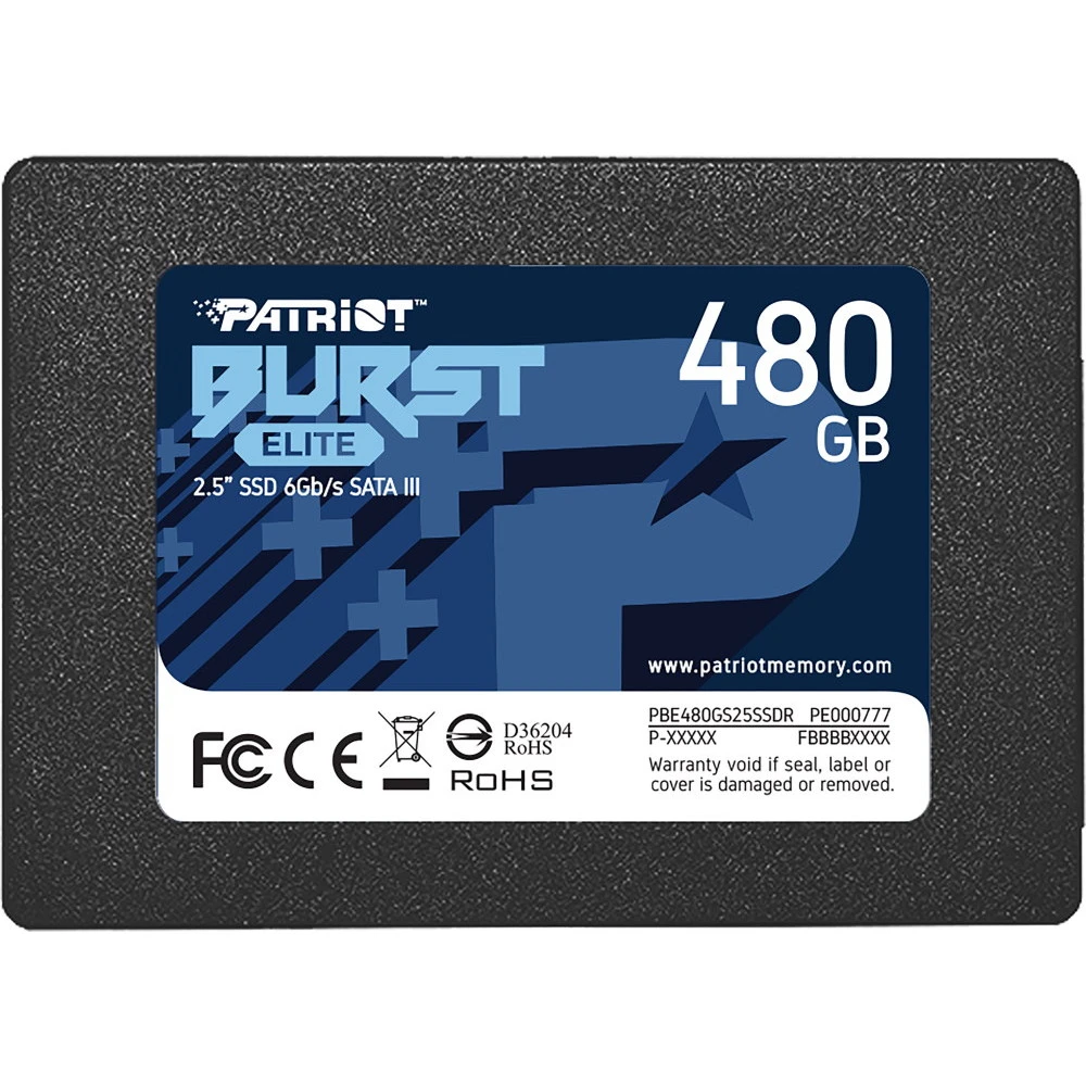 Жесткий диск Patriot Burst Elite PBE480GS25SSDR SSD (твердотельные), 480 ГБ, 2.5 дюйма, SATA