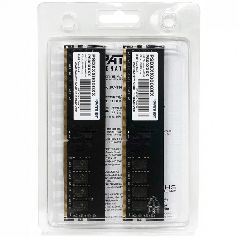 ОЗУ Patriot Signature PSD416G3200K DIMM, DDR4, 16 Гб (2 х 8 Гб), 3200 МГц