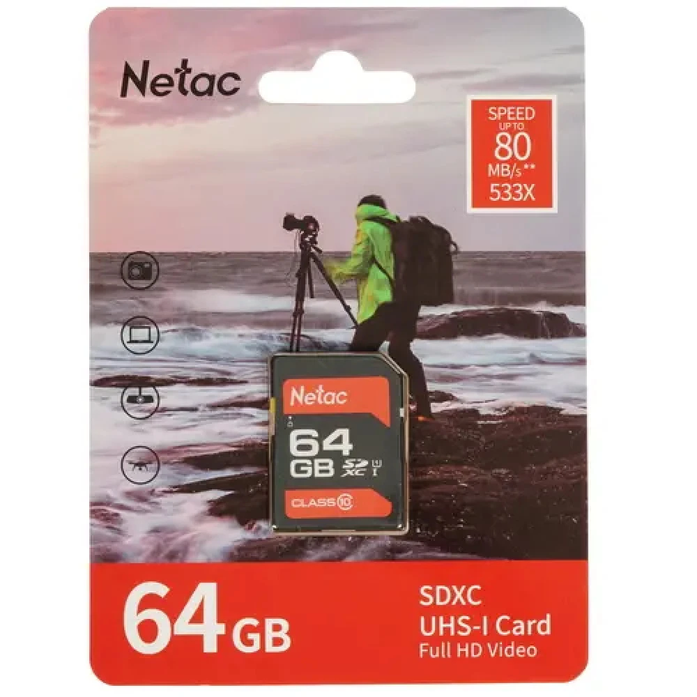 Флеш (Flash) карты Netac SDXC NT02P600STN-064G-R 64 ГБ