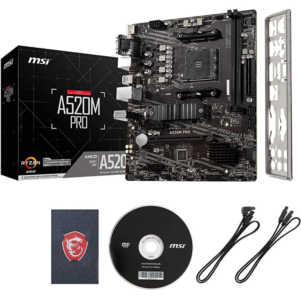 Материнская плата MSI A520M PRO Micro-ATX, AMD AM4