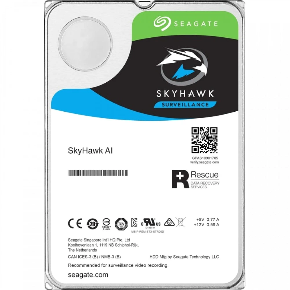 Жесткий диск Seagate SkyHawk AI 512e ST12000VE001 HDD (классические), 8 ТБ, 3.5 дюйма, SATA